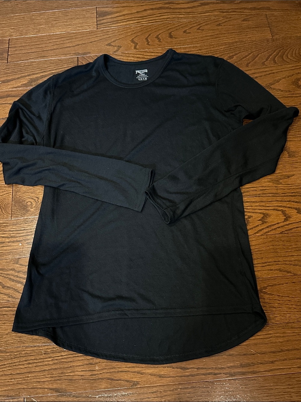 Pepper Black Crew Neck Shirt - Large